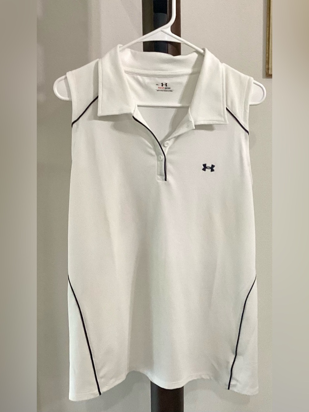 Under Armour White Sleeveless Golf Polo Top Women's XL